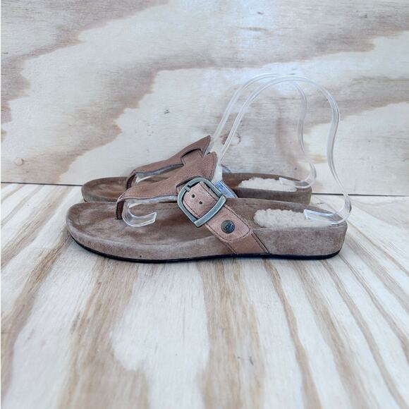 UGG Australia - Tan Sheepskin - Sandals - Brown - Women's - 7 - S/N 1686 - Picture 3 of 9